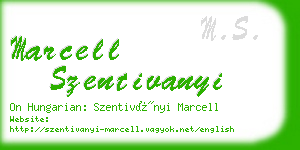 marcell szentivanyi business card